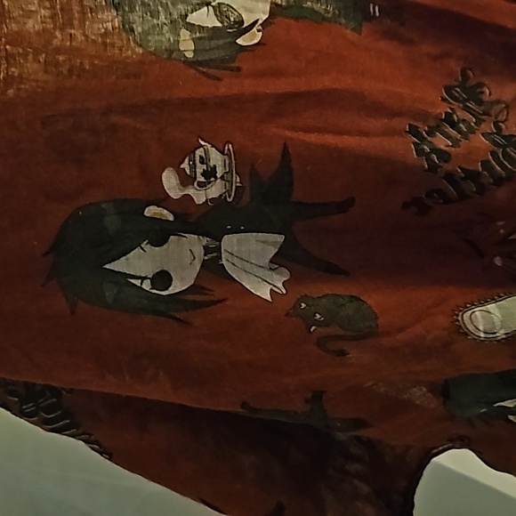 Black Butler scarf semi-sheer multi-purpose maroon black graphic design black i2 - Picture 6 of 8